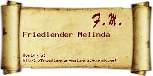 Friedlender Melinda névjegykártya
